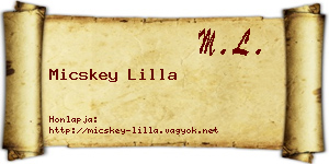 Micskey Lilla névjegykártya